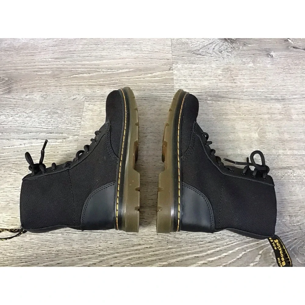 Doc Dr Martens Boots Combs J Combat Lace Up Black Canvas Zip Youth Kids Size 2